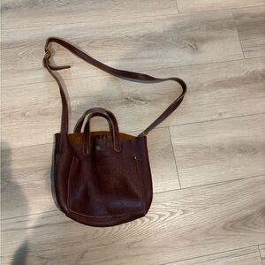 Portland leather mini crossbody tote